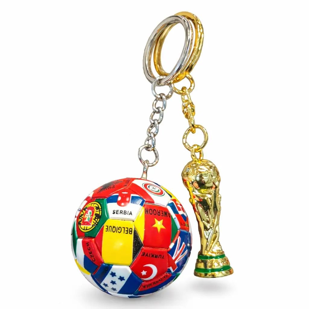 World Cup Trophy  + International Flag Soccer Ball