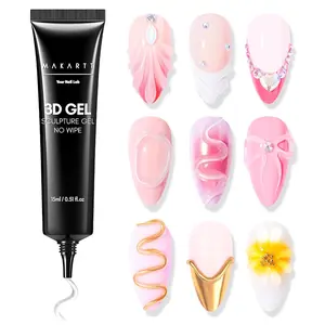 Makartt 3D Gel - Nail Art Sculpting Gel Nail Glue 15g No Wipe Clear Gel Polish for Nail Designs Fall Winter DIY Nail Art for Drawing, Molding, Sculpture and Halloween Decoration