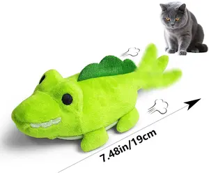 Interactive Cat Toys for Indoor Cats – Auto Moving Alligator with 360° Random Movement & Tail Wagging, Rechargeable Cat Exercise comfort Toy with Catnip, Self-Play Fun for Bored Adult Cats