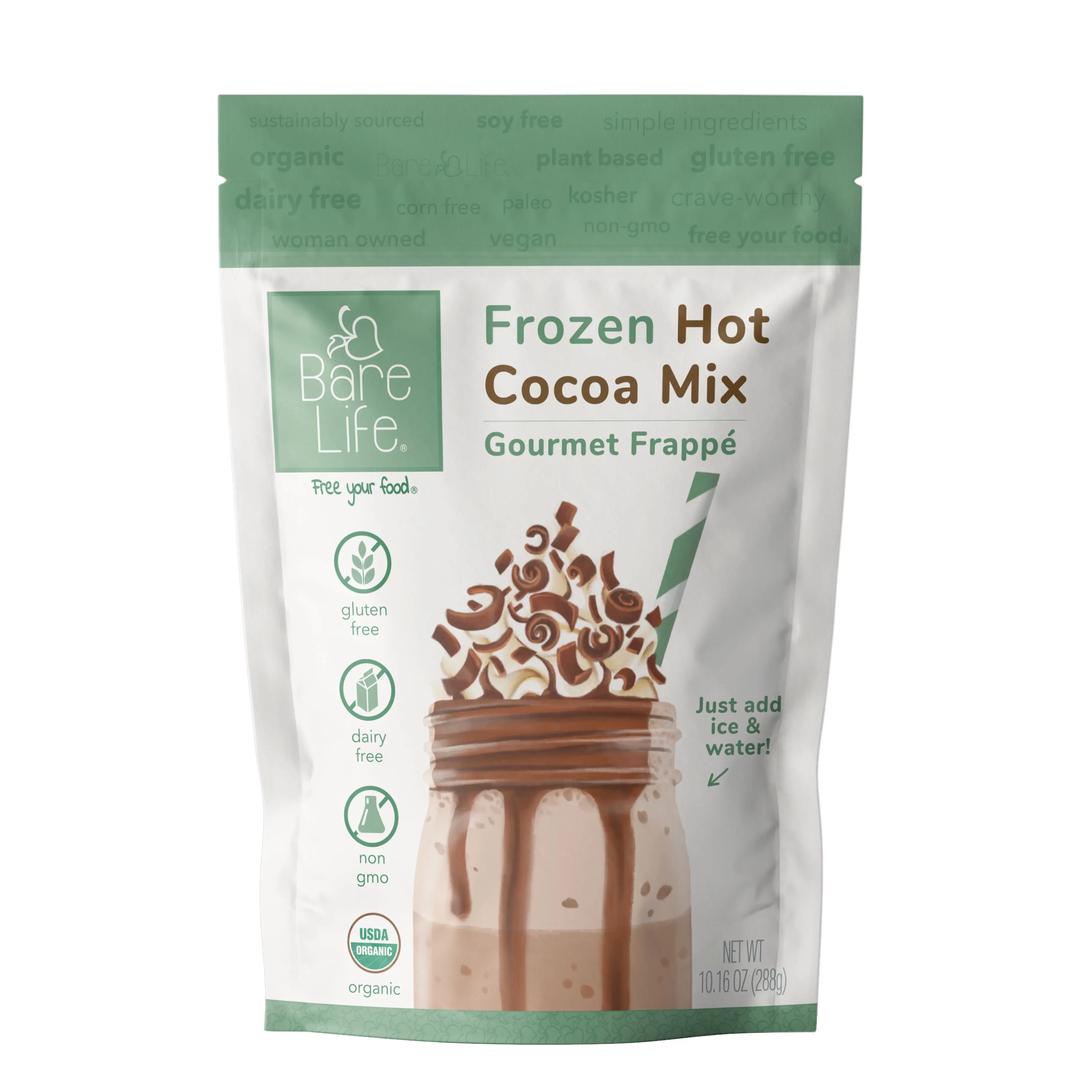 Frozen Hot Cocoa Mix | Gourmet Frappe | Dairy Free, Gluten Free, Vegan, Organic
