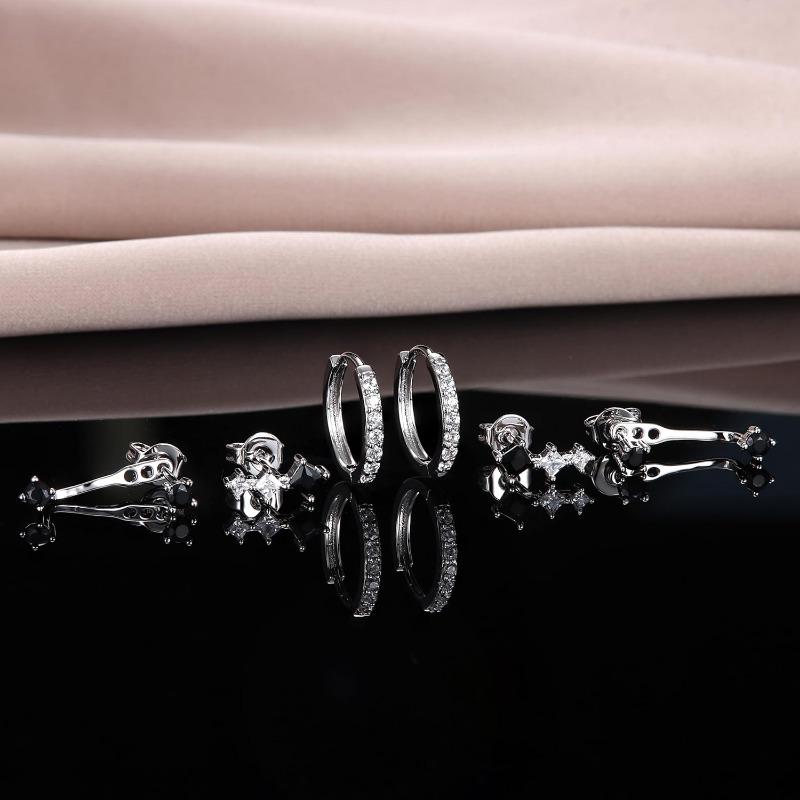 3 Pairs Earrings for Women , Earrings Stacks for Multiple Piercing Dainty Cartilage Huggie Hoop Earrings Hypoallergenic Small Cubic Zirconia Stud Hoop Earrings Set 3 Pairs Earrings for Women , Earrings Stacks for Multiple Piercing Dainty Cartilage Huggie Hoop Earrings Hypoallergenic Small Cubic Zirconia Stud Hoop Earrings Set