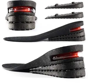 Height Increase Insole 3-Layer Air Cushion Heel Insert Lift Shoes Insole for Men and Women Invisible Elevator Adjustable Insoles Shock Absorption Comfy Design, Applicable to All Kinds Footwear