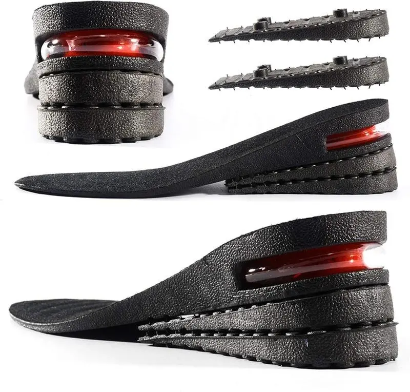 Height Increase Insole 3-Layer Air Cushion Heel Insert Lift Shoes Insole for Men and Women Invisible Elevator Adjustable Insoles Shock Absorption Comfy Design, Applicable to All Kinds Footwear