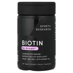 Sports Research Biotin, 10,000 mcg, 120 Veggie Softgels Sports Research Biotin, 10,000 mcg, 120 Veggie Softgels