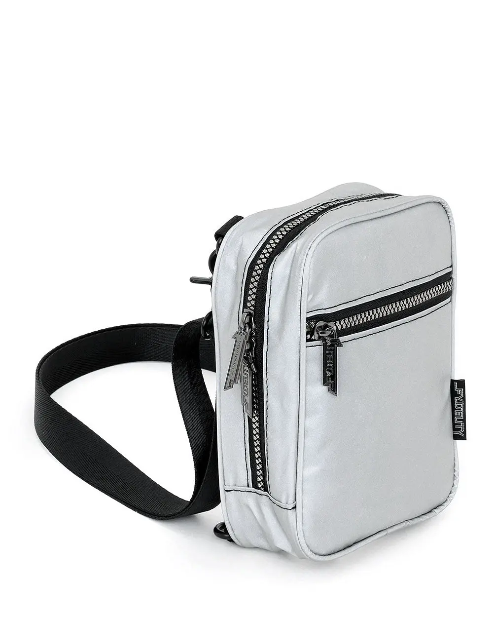 Reflective Silver Crossbody Sling + Mini Backpack Bag