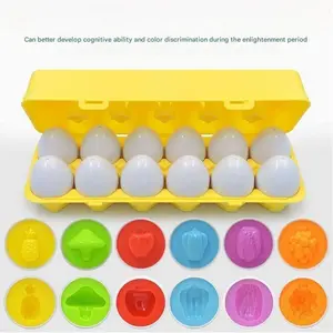 Fruit Vegetable Matching Smart Egg Toddler Sensory Cognitive Toy, Color Sorting Enlightenment, Baby Early Education Gift，Ideal Gift for Halloween Christmas Thanksgiving Back-To-School Spring Easter Ramadan New Year Birthday Present