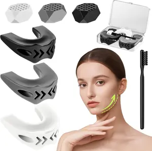 6PCS Silicone Jaw Exerciser – Jawline Shaper & Jaw Trainer for Men & Women – Durable Face Exerciser for Jaw Workout, Muscle Toning & Slimmer Look with Cleaning Brush