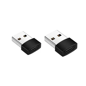 2pcs Type-C To USB OTG Adapter, USB C To USB A Adapter Type C Female To USB Male Charger Converter Adapter Micro SD TF SD Card Reader For Computer Accessories