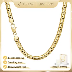 [2026 New Upgrade] 14K Gold Flat Pearl Chain Necklace | Smooth Rounded Link Design | High Polish Finish | No Tarnish, No Fade | Minimal Luxury Jewelry