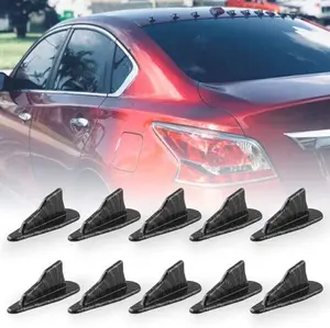 pcs/Set Diffuser Shark Fin Kit Compatible with Spoiler Roof Wing Air Vortex Generator Carbon Fiber Pattern