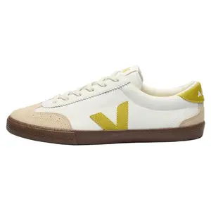 VEJA Leather Suede Lace-Up Logo Low-Top Sneakers for Men and Women in White and Yellow Trending Shoes, House White Official Shoes to Get / Maison Mihara