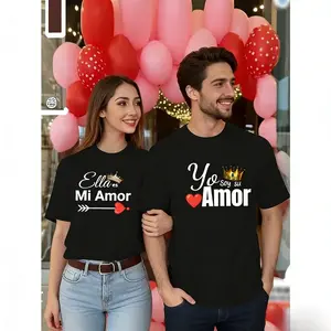 Graphic Tee Perfect for Valentine's Day - Couple Outfit - 1 Romantic Couple Matching "Eros" Printed T-Shirt - Casual Crew Neck Short Sleeve -  Machine Washable - Valentine's Day T-Shirt Holiday Gift