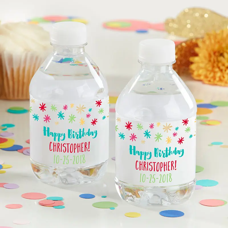 Kate Aspen 31751NA Personalized 2x8 in Water Bottle Labels - For Birthday Guests