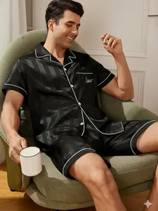 Summer Couple Short Sleeve Sleepwear Two-Piece Set Thin Ice Silk Casual Men's & Women's Home Clothing New Arrival