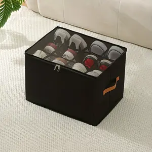 3 color options, with lids and foldable Oxford cloth shoe boxes - dust-proof storage boxes, suitable for shoes, clothes and accessories, a multi-functional home organization solution