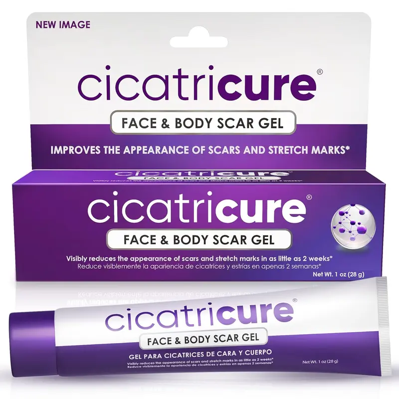 Cicatricure Face & Body Advanced Scar Gel, Single Pack, Scar Treatment for Old & New Scars, Fades Stretch Marks Away, Surgical Scars, Injuries, Burns and Acne Scar Treatment, Skincare, For Adults & Kids, 1 oz (28g), - 1 Pack