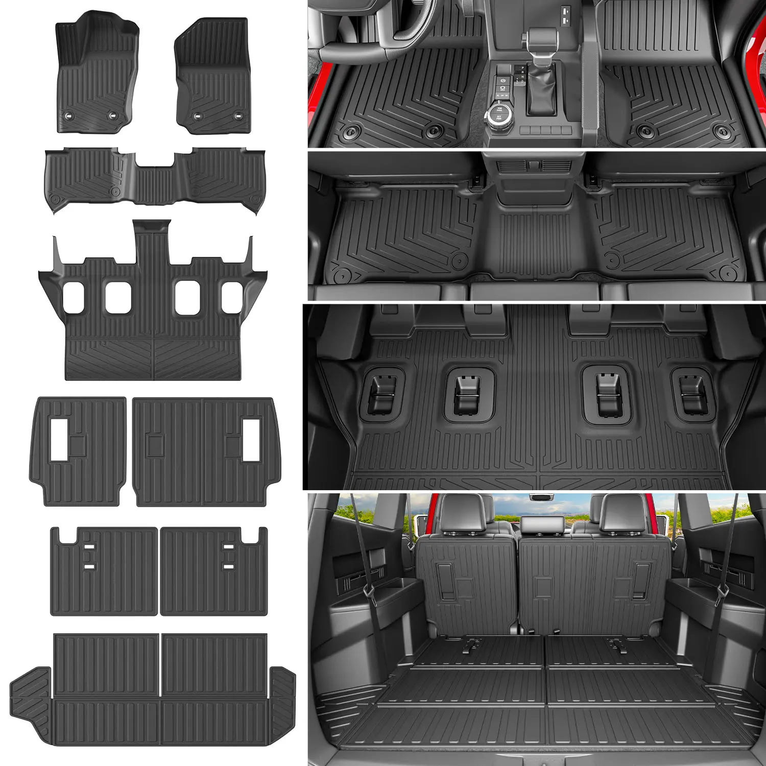 [Fits 25-26 4Runner] Cargo Mat Compatible with 2025 2026 Toyota 4Runner Backrest Mat 2nd Backrest Liner TPE Cargo Liner Back Seat Protector Replacement for 2025-2026 Toyota 4Runner Accessories