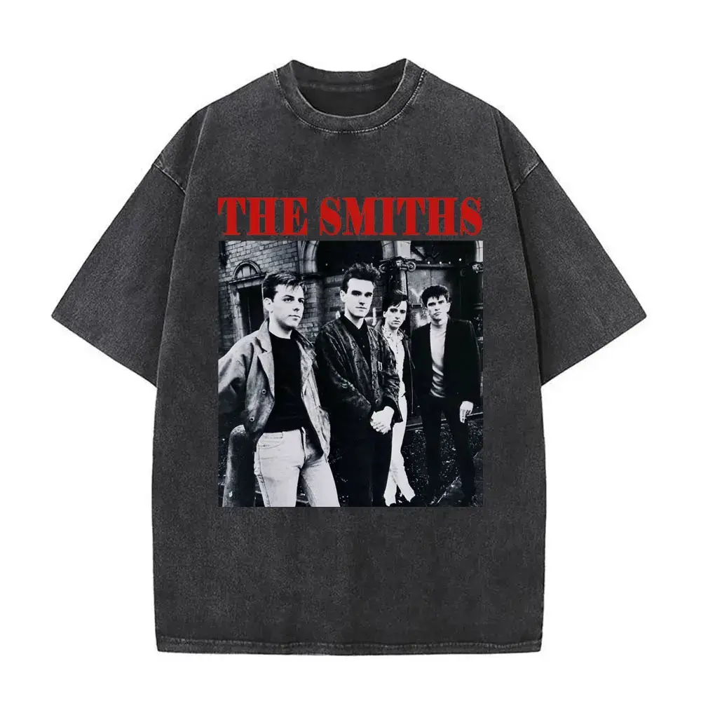 British Rock Band The Smiths The Queen Is Dead Funny Cat Retro Washed T-shirt Alternative 1980's Indie Morrissey T Shirt Unisex