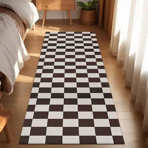 Checkerboard Pattern Floor Mat, 1 Count Non-slip Soft Floor Carpet, Decorative Area Rug for Home Living Room Bedroom Hotel Dormitory, Checkered Rug