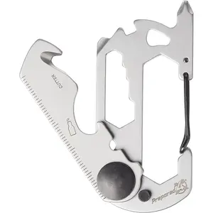 Multitool Carabiner Keychain – 10-in-1 Stainless Steel EDC Tactical Survival Gear – Screwdriver, Ruler, Bottle Opener, Wrench, Box Cutter, Wire Cutter, and Bicycle Tools