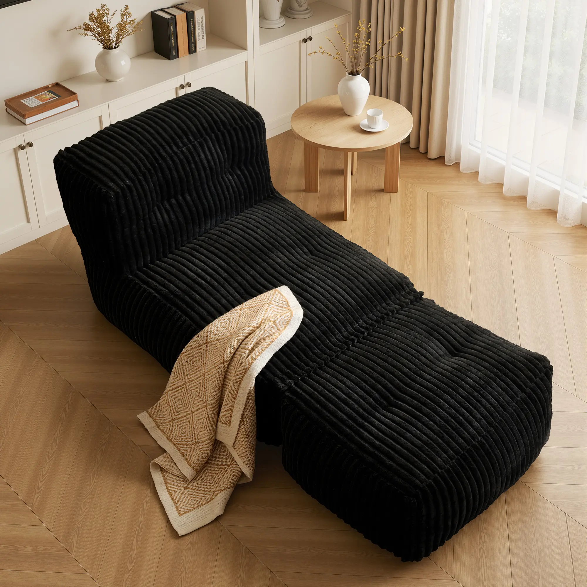 ALTRIGUS Bean Bag Sofa,Giant Bean Bag Chairs for Adults with Foldable Ottoman,Big Lounge Chair with Memory Foam Filled for Living Room, Bedroom or Balcony,Lazy Floor Sofa