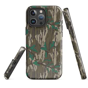 Camo Tough Case for iPhone® Mossy Oak Greenleaf Hunting Phone Case for iPhone 17 16 15 14 13 12 Pro Max / Plus / Pro – Camo Outdoor Unisex, Heavy-Duty Protection, Perfect Gift for Hunters