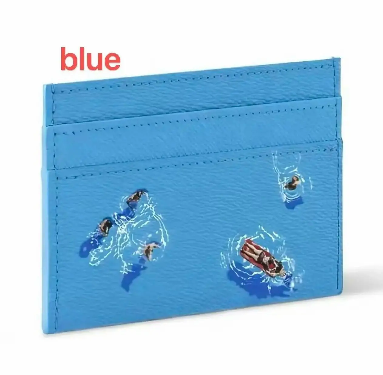 Swimming Card Holder for Men Women, Premium Slim Credit Card Wallet, Pool Scene Minimalist Card Case, Unisex Card Holder, Vacation Accessories, Travel Wallet with Box