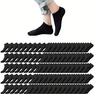 Thin Low Cut Ankle Socks, 60 Pairs Bulk Mix, Soft Elastic Breathable Outdoor Socks for Men and Women Adults, Casual Wear