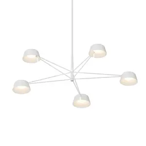 Ray 5-Light Chandelier with Adjustable Hanging Heights and Modern Geometric Design