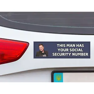 Elon Musk Joke, Anti Facism, Boycott Elon, Anti Racism, Social Security Number, Bumper Sticker, Elon Sucks, Get Elon out of the Government