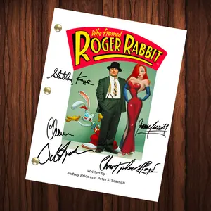 Who Framed Roger Rabbit Autographed Signed Movie Script Reprint Full Screenplay Charles Fleischer Bob Hoskins Eddie Valiant