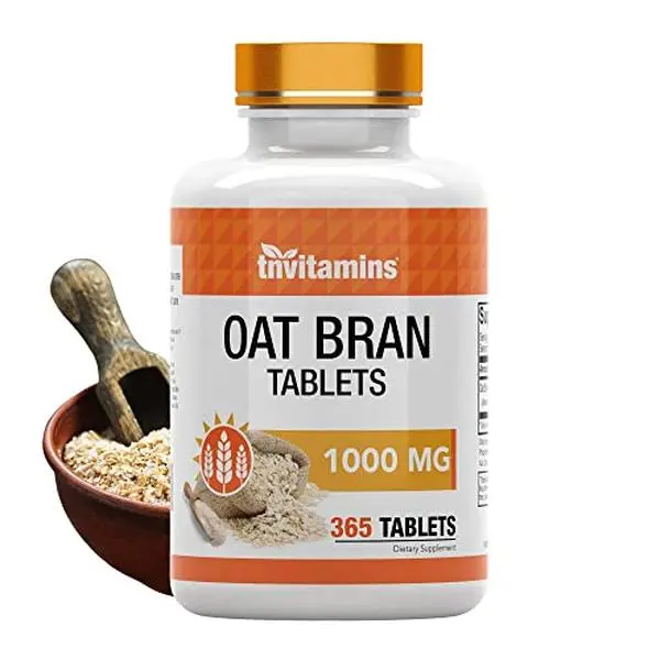 Oat Bran Tablets | 365 Tablets  -  1,000 MG per Tablet | Oat Fiber Tablets | Soluble & Dietary Fiber Supplement | May Support Digestive Health* | TNVitamins