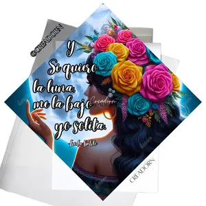Floral Latina Frida Hispanic Empowered Women 1st Gen Graduation Cap Spanish Custom Personalized Quote Cap Topper