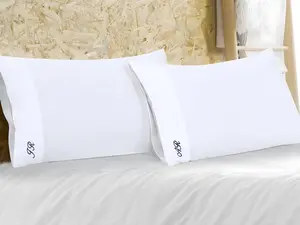 Embroidered Monogram Pillowcase Personalized Cotton Bedding Queen or King Size Wedding Gift for Couples, Gifts for Him Her Self Care Essential Custom Initials Elegant Script