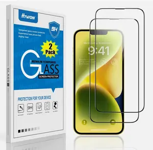 Screen Protector for iPhone 13 Pro Max & iPhone 14 Plus, 2-Pack Clear 9H Tempered Glass Film Cover Sensor Protection Case Friendly for 6.7 inch