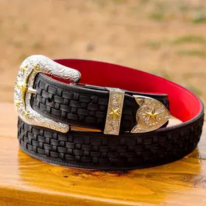Black Basketweave Leather Belt Black Basketweave Leather Belt