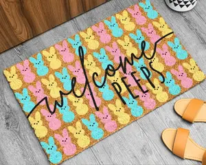 Welcome Peeps Easter Doormat, Easter Decor, Porch Decor, Home Decor, Easter Doormat, Easter Welcome Mat, Easter Door Mat, Easter Decoration