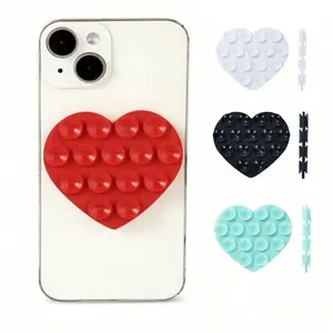 Double-Sided Suction Cup Phone Mount, Silicone Suction Phone Case Adhesive Sticky Phone Grip Hands-Free Phone Grip Silicone Phone Holder Durable Compatible Cellphone Stand