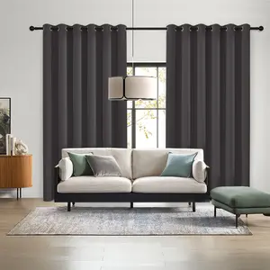 2PCS pure-colored, thickened, double-sided, shading and heat-insulating curtains with eyelets and complimentary grommets. The curtains are machine-washable and can be used in living rooms, bedrooms, offices, and conference rooms to darken the room