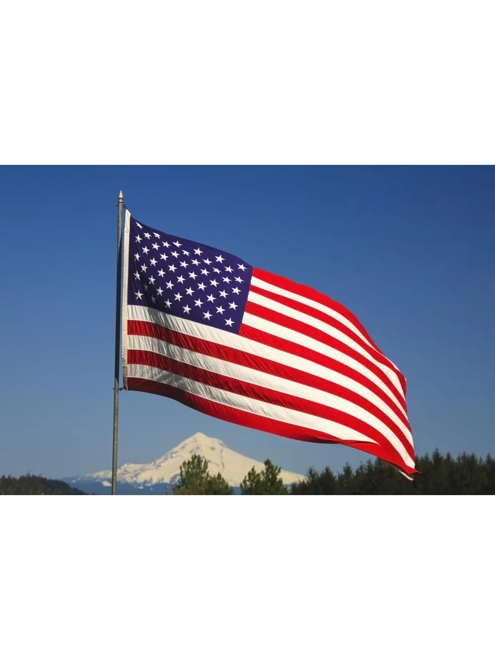 212 MAIN Patriotic American Flag Poster Print - 38x24in Classic Precision Stars Stripes Patriotic Art, Large Printed Paper Home Wall Decoration