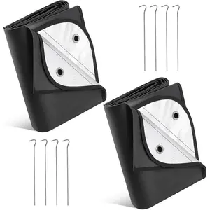 2 Pcs Heavy Duty Insulated Tarp Emergency Blankets for Survival 60 x 82 Inches Thermal Reflective Tarp Cold Weather Camping Blanket Winter Tent Insulation for Hiking(Black)