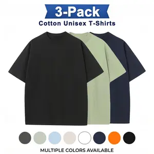 3-PAck Ultra-Soft, Breathable, Skin-Friendly Base Layer Tops, Plus Size Casual Solid Color Loose-Fit Comfortable Short-Sleeve T-Shirts