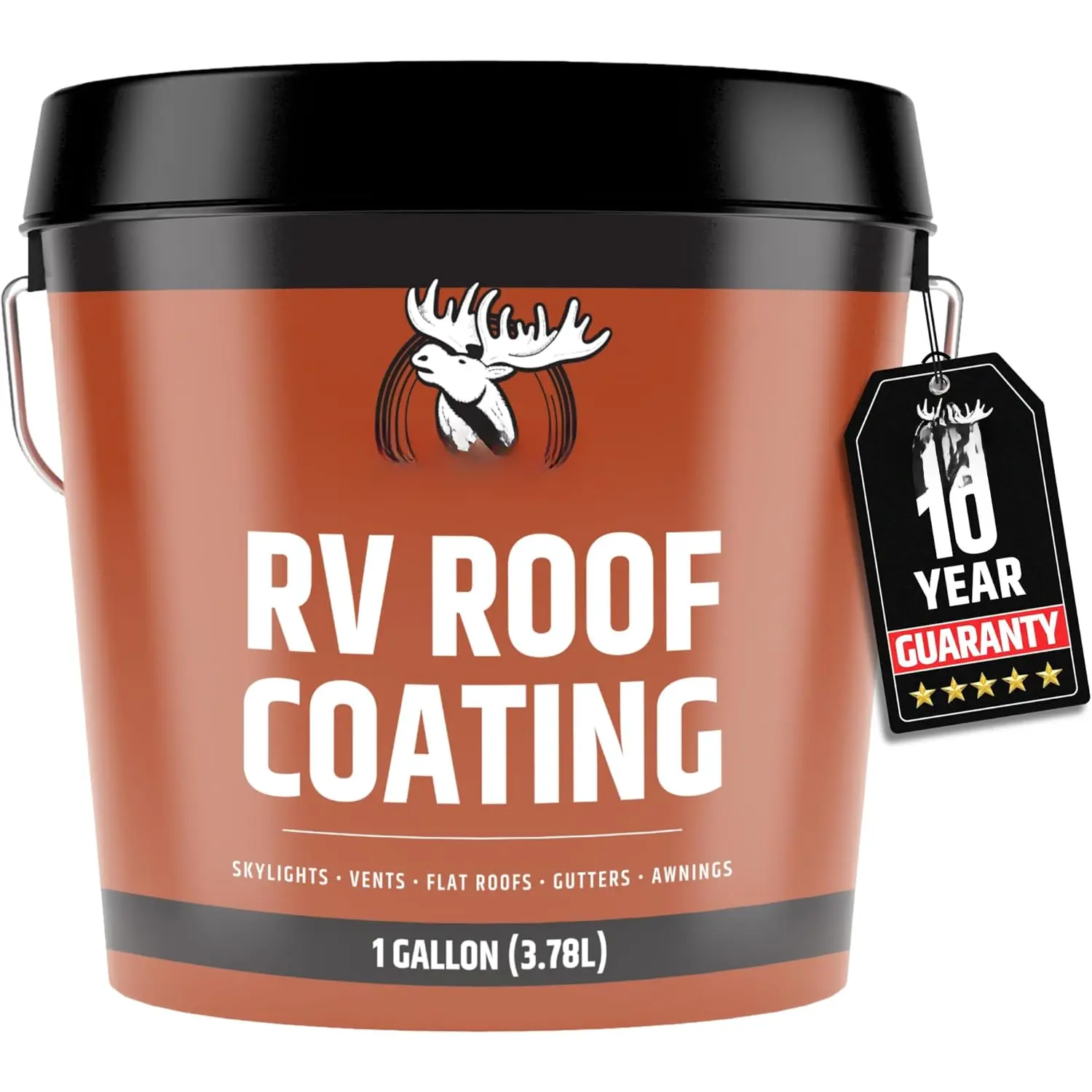 RV Roof Sealant- Professional-Grade Solar Reflective Flexible  Membrane Coating for EPDM, TPO, Fiberglass &  Camper & Travel - Brilliant White, 1 Gallon