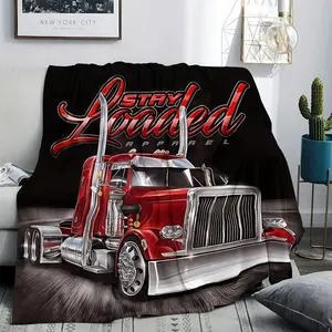 Fleece Blanket Themed for Truck Drivers, Featuring a Soft And Comfortable Creative Design, Perfect As a Gift for Logistics Truck Drivers a Cozy Blanket for Men Versatile for All Seasons As a Nap Blanket Or Shawl an Ideal Present for Birthdays And Friends