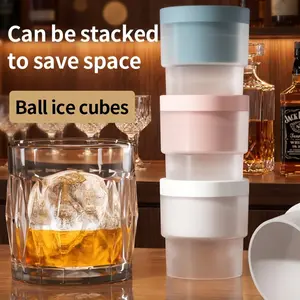 3Pcs XL Sphere Ice Molds - Large Silicone Ice Ball Maker for Whiskey & Cocktails - Reusable Leak-Proof Round Ice Cube Tray, Slow-Melting Easy-Release Sphere Mold, Aesthetic Kitchen Gadgets, BPA-Free
