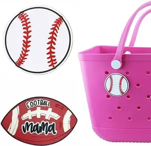 3PCS Sports Charms for Beach Bag baseball, Decoration Accessories for Beach Bag  All Models, Bag Charms Compatible  Insert Decorative for Handbag Beach Tote Bag