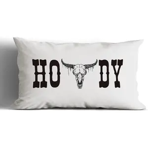 Western Pillow Covers 12x20, Western Throw Pillows Cases, Cow Skull Howdy Sign Pillows Decorative Throw Pillows Cover, Western Cow Bull Skull  Bedroom Living Room House Decor