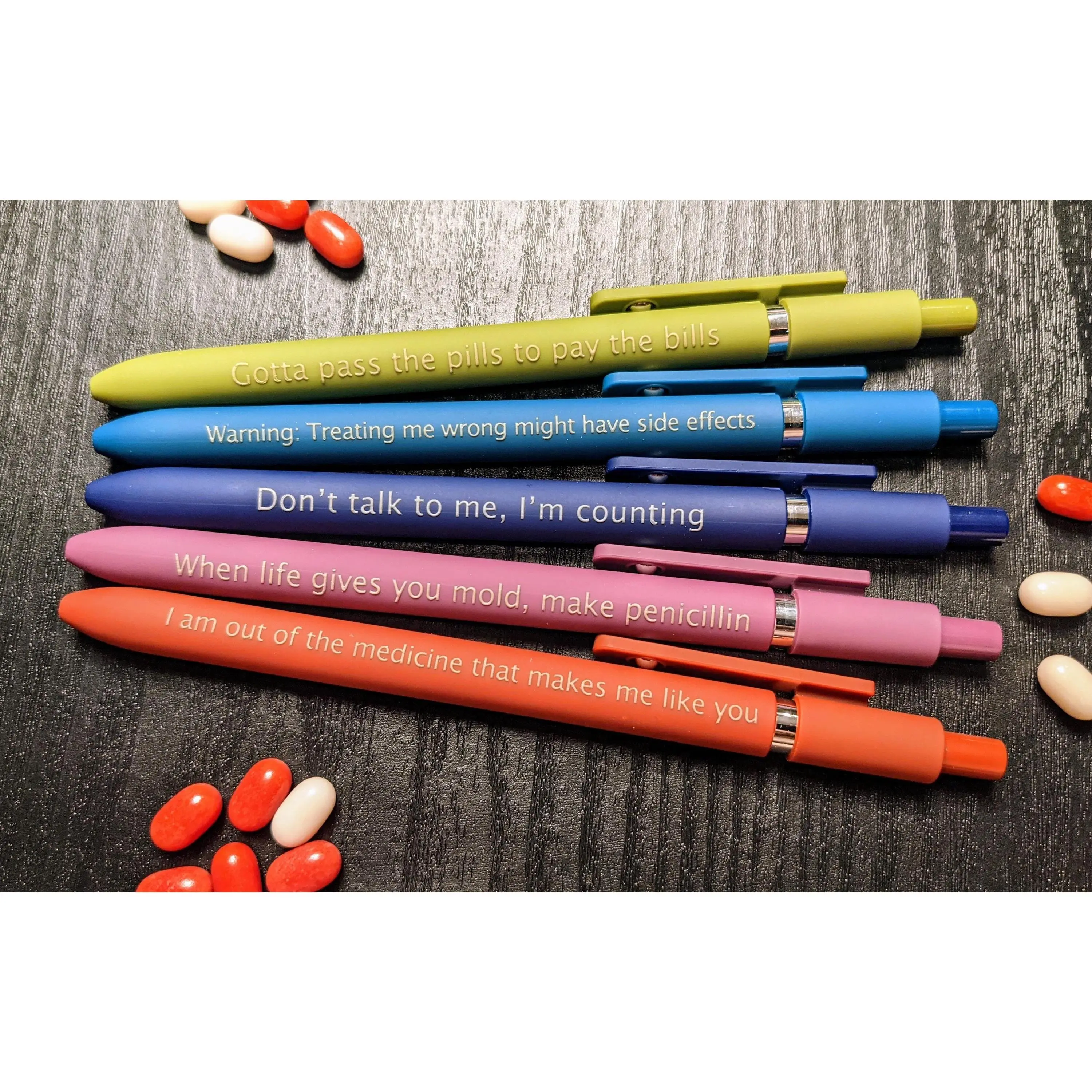 Pharmacy Gift Pharmacy Tech Pens｜Set of 5 Laser Engraved Soft Touch Pens｜Pharmacist |  Made in Flatbush