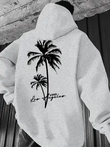 Los Angeles Palm Tree Graphic Hoodie 1990 Streetwear Pullover Sweatshirt