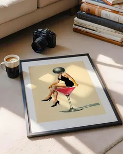 Disco Wall Art, Disco Poster, Home Bar Wall Print, Disco Ball Print, Trendy Wall Art, Vintage Style Illustration - No Frame